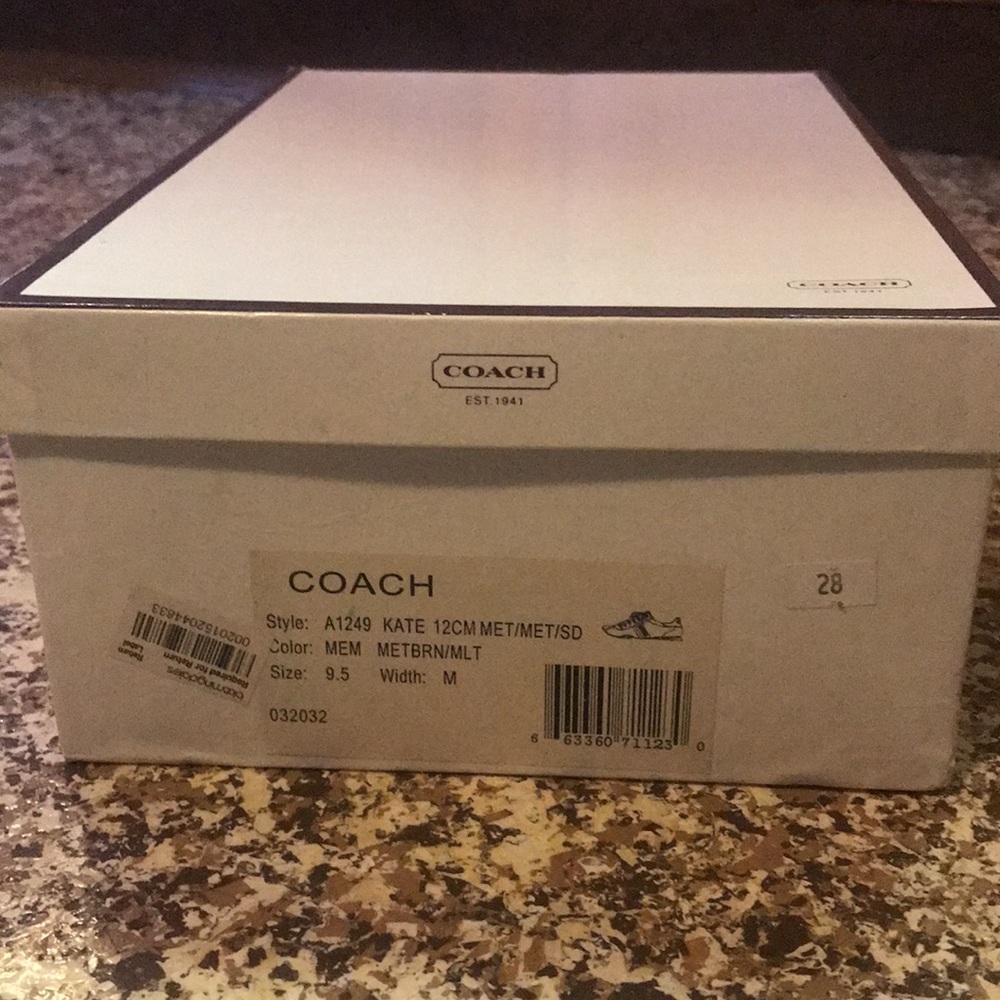 Coach Kate 12CM MET/MET/SD Metallic Bronze and Brown Sneakers - Picture 5 of 16